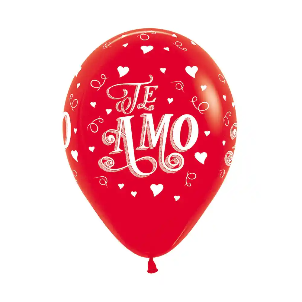 Globos Fashion Rojo Te Amo R12 X 12 Unidades Sempertex