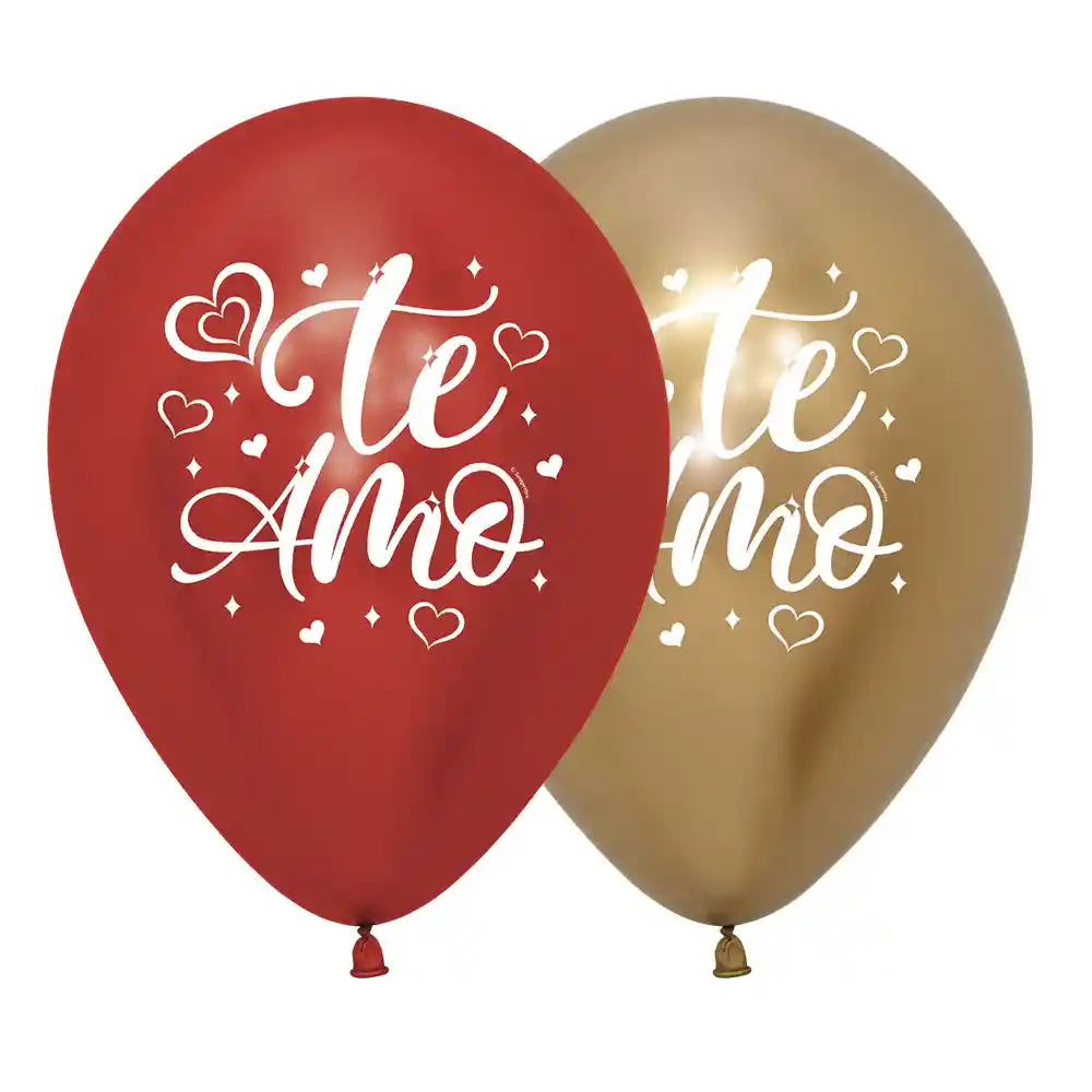 Globos Reflex Te Amo Brillante R12 X 12 Globos Unidades Sempertex