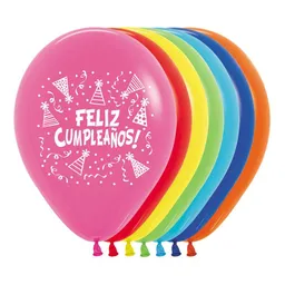 Globos Fashion Surtido Feliz Cumpleaños Gorritos R5 X 50 Unidades Sempertex