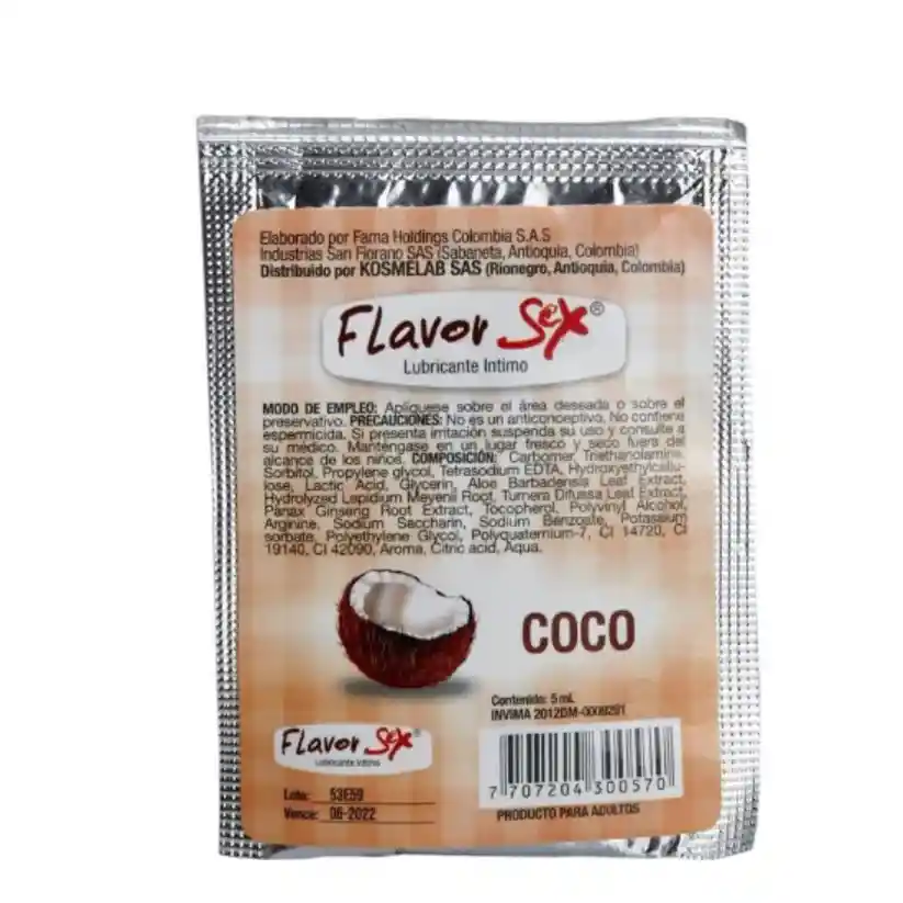 Lubricante Intimo Caliente Coco Sachet 5 G Flavor