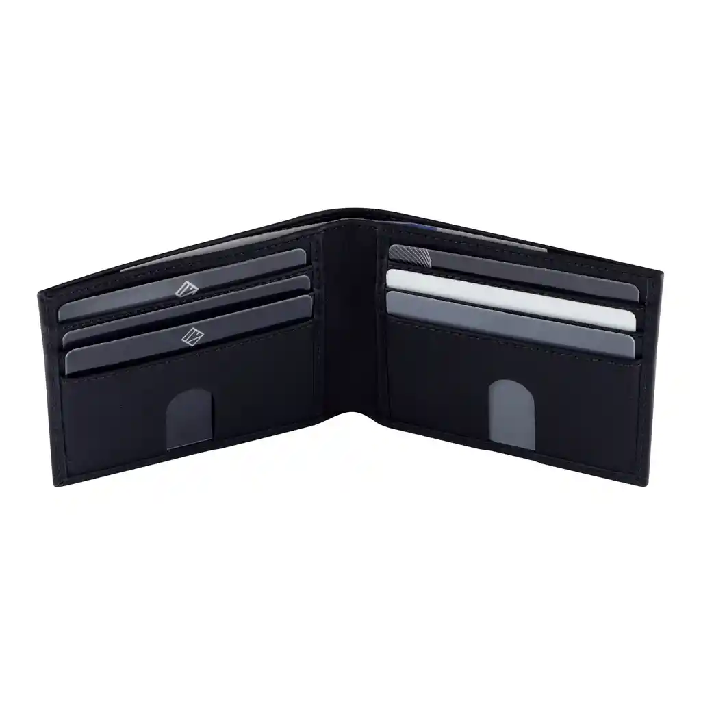 Billetera Slim Cuero-lona Negro Lzbs18