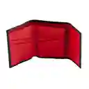 Billetera Iman Cuero Negra Roja Lzb15