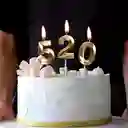 Velas Números Dorado Celebración ( Unidad )