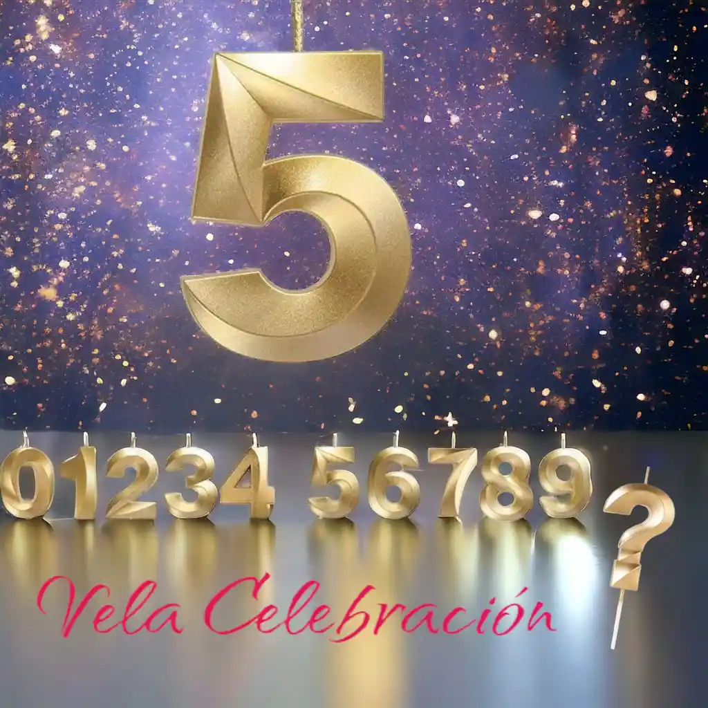Velas Números Dorado Celebración ( Unidad )