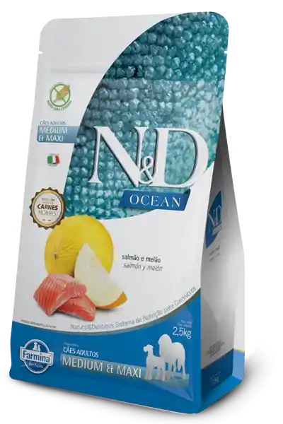 Nd Ocean Canine Adult Medium Maxi Salmao 2,5kg