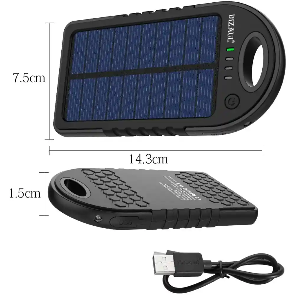 Power Bank Solar Batería Externa Portátil 8000mah 2usb