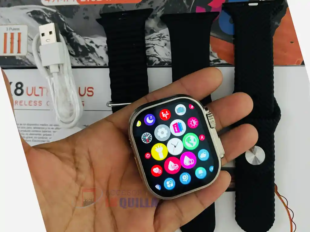 Reloj Inteligente X8 Ultra Plus Con 3 Manillas *negro* / Smartwatch