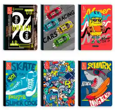 Cuaderno Cosido Grande Masculino, 50h Cuadriculado
