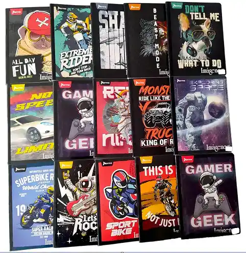 Cuaderno Cosido Grande Masculino, 50h Doble Linea