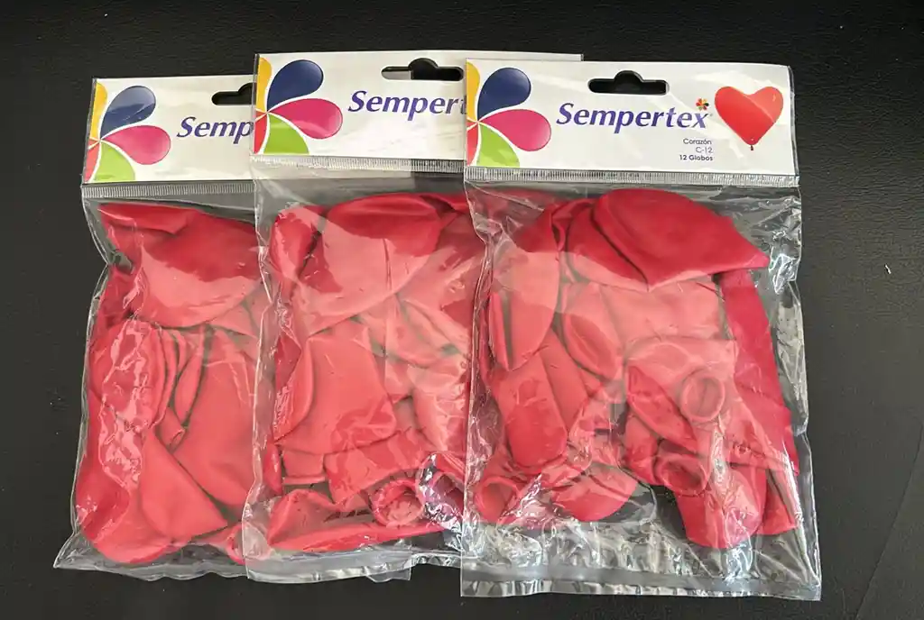 Bombas / Globos R-12 Sempertex Corazon Rojo Liso X12