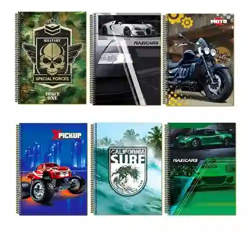 Cuaderno Argollado Grande Masculino, 80h Linea Corriente