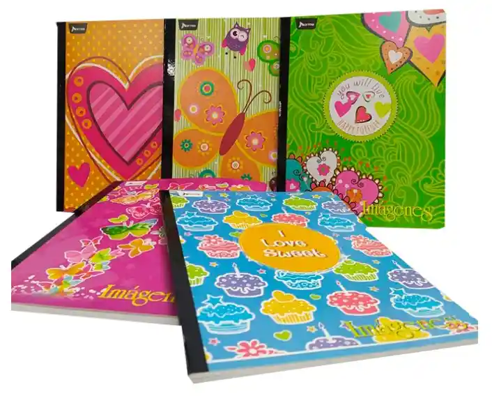 Cuaderno Cosido Grande Femenino, 50h Linea Corriente