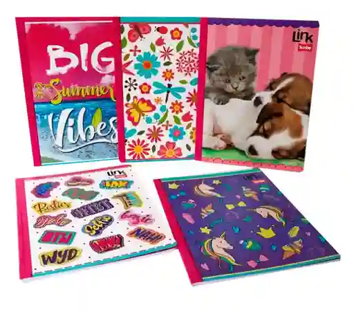 Cuaderno Cosido Grande Femenino, 50h Doble Linea