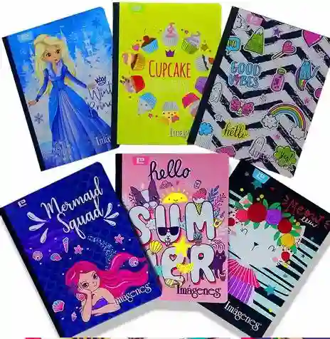 Cuaderno Cosido Grande Femenino, 100h Doble Linea