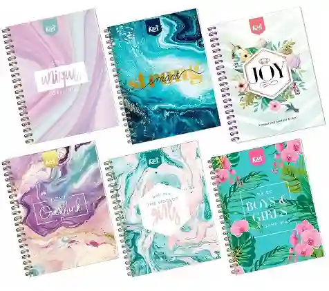 Cuaderno Argollado Pequeño Femenino, 100h Cuadriculado