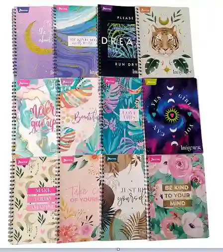 Cuaderno Argollado Grande Femenino, 80h Linea Corriente