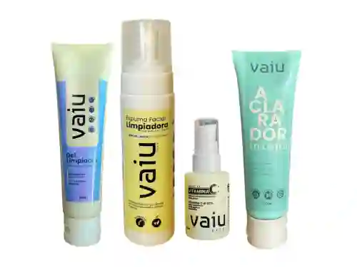 Kit Regeneración De La Piel, Cuerpo Y Rostro / Vaiu Seurm, Gel, Espuma Y Aclarador Corporal