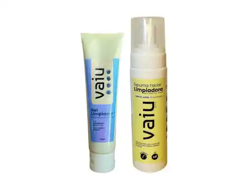 Kit Doble Limpieza / Vaiu Gel Con Cuarzo Y Espuma Sin Jabón