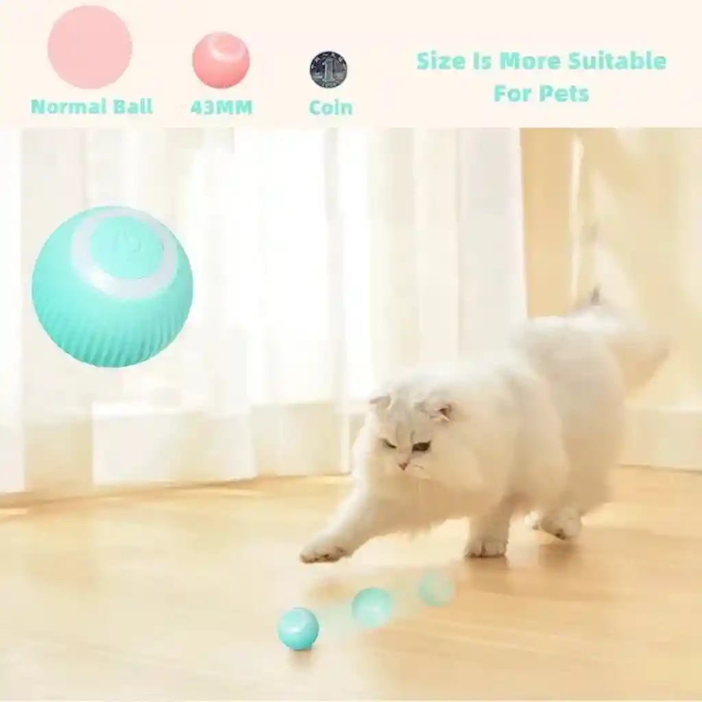 Pelota Inteligente Para Gatos Perros Recargable Usb C Azul