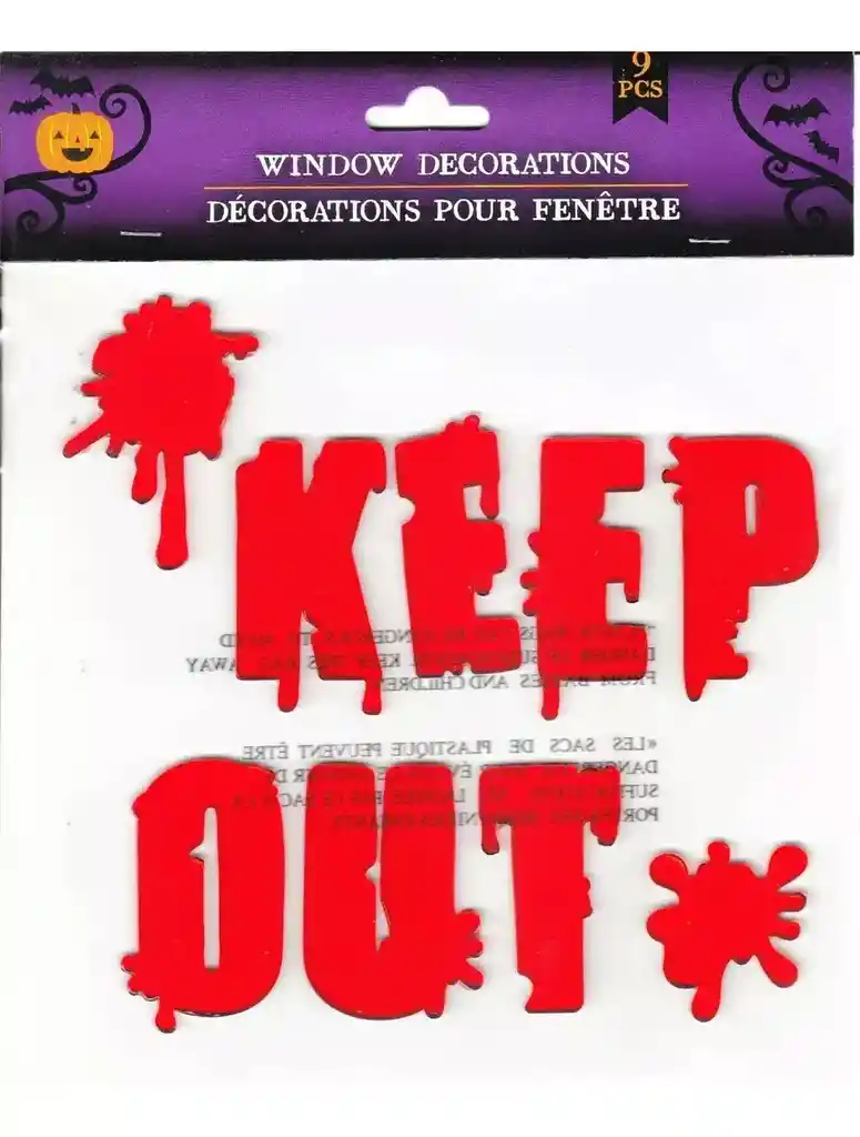 Decoración De Ventana Keep Out Sangre