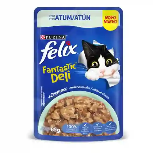 Alimento Humedo Felix Fantastic Deli Con Atun 85g