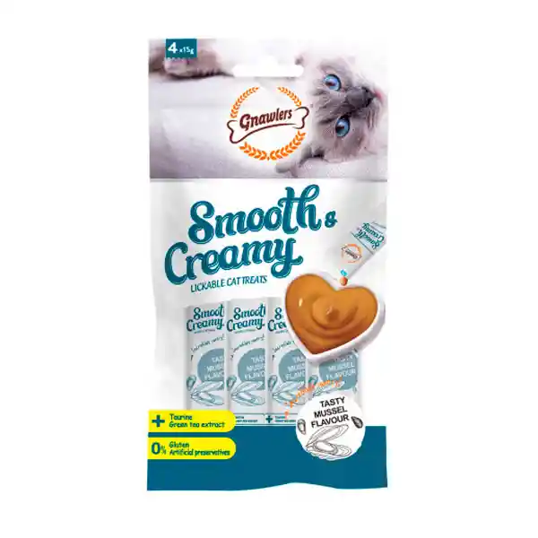 Snack Para Gato Smooth Y Creamy Sabor Mejillón X 4und