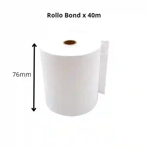 Rollo Para Caja Registradora - Bond, 76mm X 40m