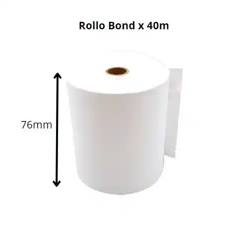 Rollo Para Caja Registradora - Bond, 76mm X 40m