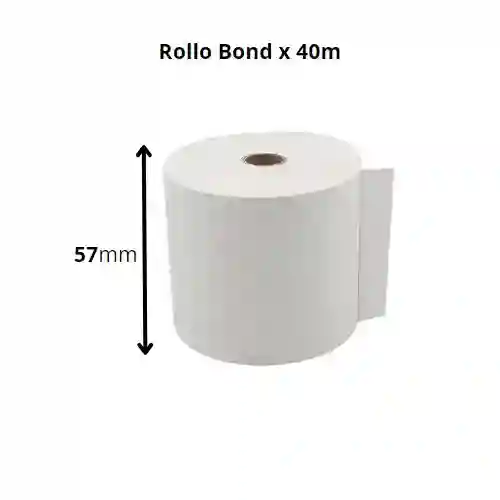 Rollo Para Caja Registradora - Bond, 57mm X 40m