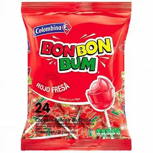 Bonbonbum Rojo Fresa Paquete X24 Unidades