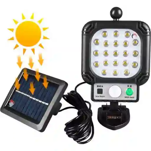 Lampara Solar 21 Led, 3 Metros De Cable