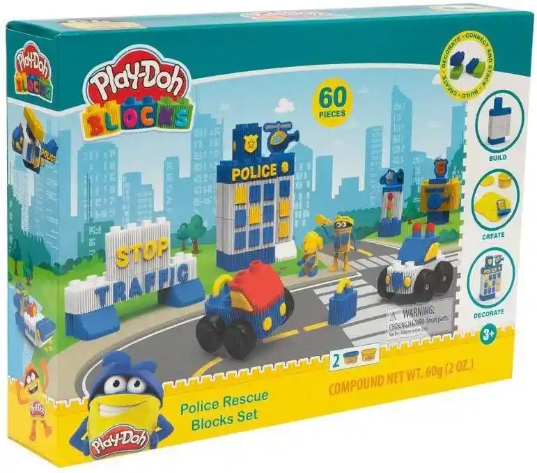 Juego Construcción Estación Policía Bloques Play-doh Niños