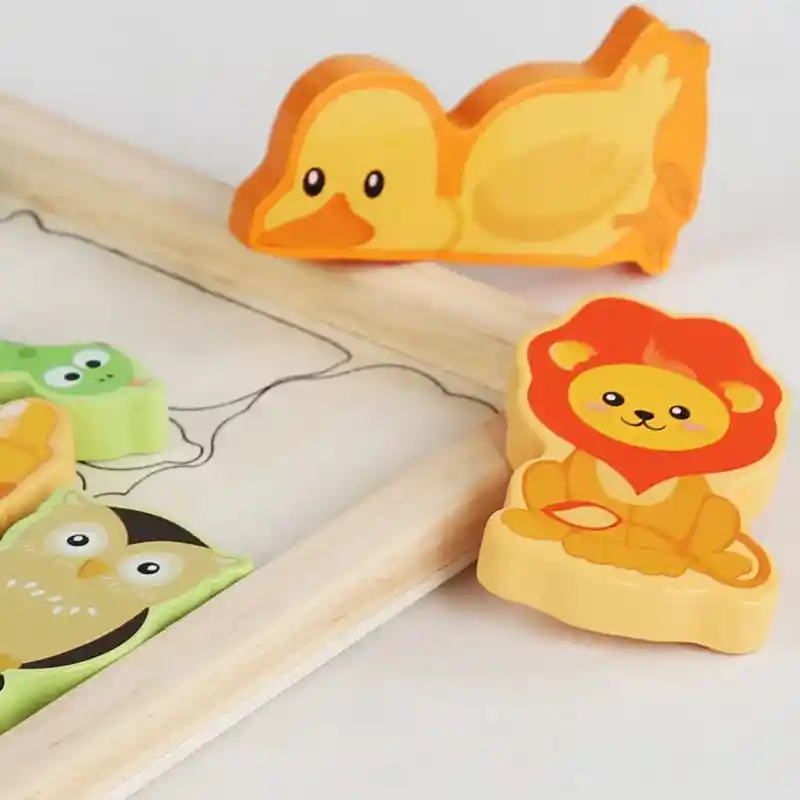 Rompecabezas De Madera Montessori Para Niños, Juguetes Educativos Para Niños, Jirafas, Búho, Rompecabezas 3d, Juego De Mesa, Kits De Ladrillos Apilados