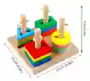 Juego Didáctico Encajable De Figuras Geométricas Montessori Multicolor