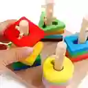 Juego Didáctico Encajable De Figuras Geométricas Montessori Multicolor