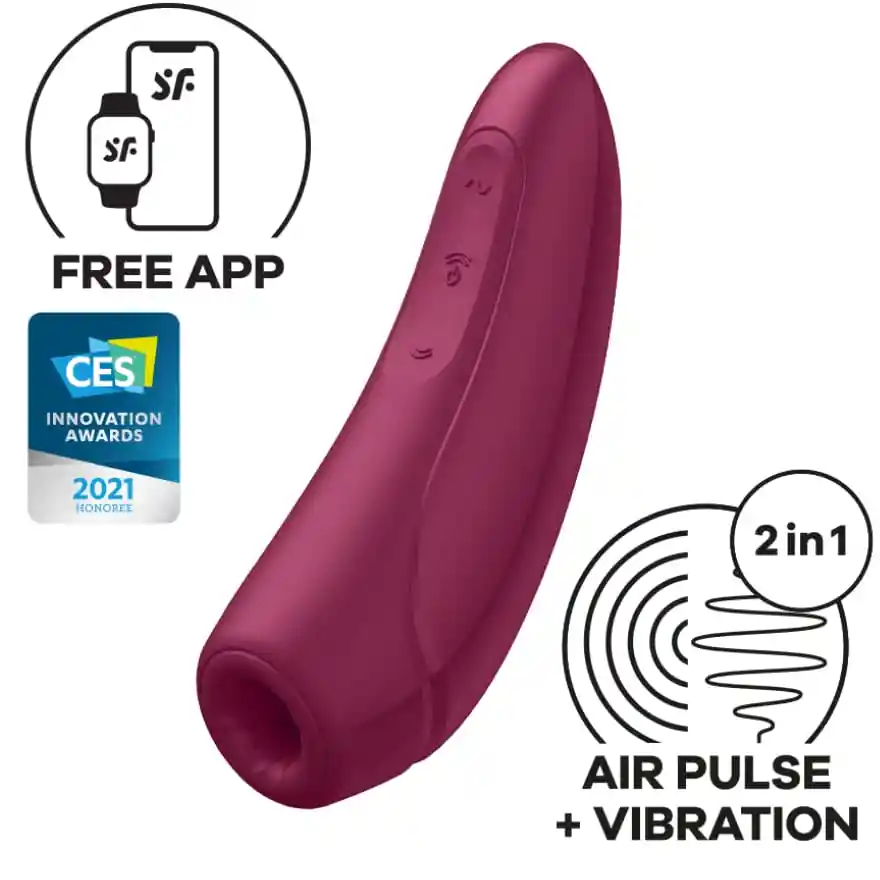 Succionador Y Vibrador Clitorial / Curvy 1+ Vinotinto Satisfyer / Blutooh / Free App