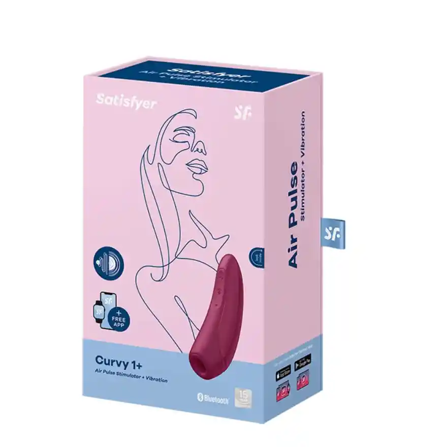 Succionador Y Vibrador Clitorial / Curvy 1+ Vinotinto Satisfyer / Blutooh / Free App