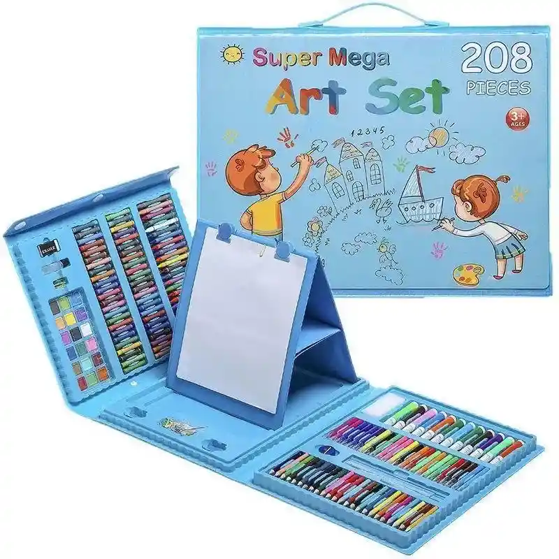 Didactico Kit De Arte Azul Con 208 Piezas De Diversión