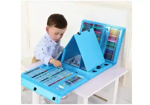 Didactico Kit De Arte Azul Con 208 Piezas De Diversión