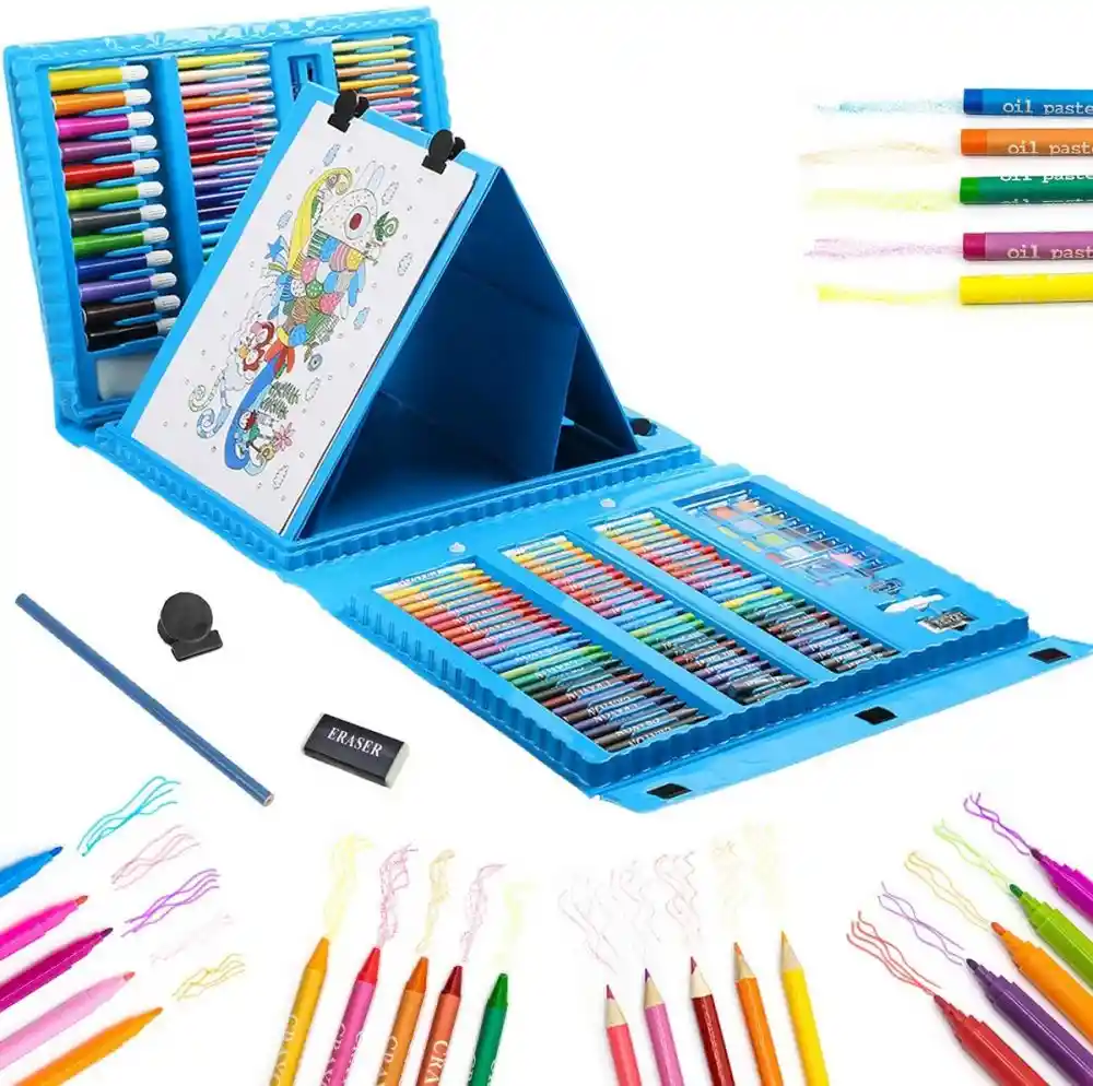 Didactico Kit De Arte Azul Con 208 Piezas De Diversión