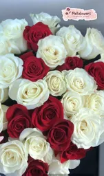 Flores Amor Y Amistad Bouquet De 24 Rosas Rojas Y Blancas