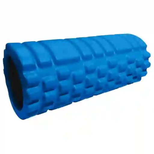 Rodillo Foam Roller 33cm Espuma Yoga Masajeador Grabado Azul Rey