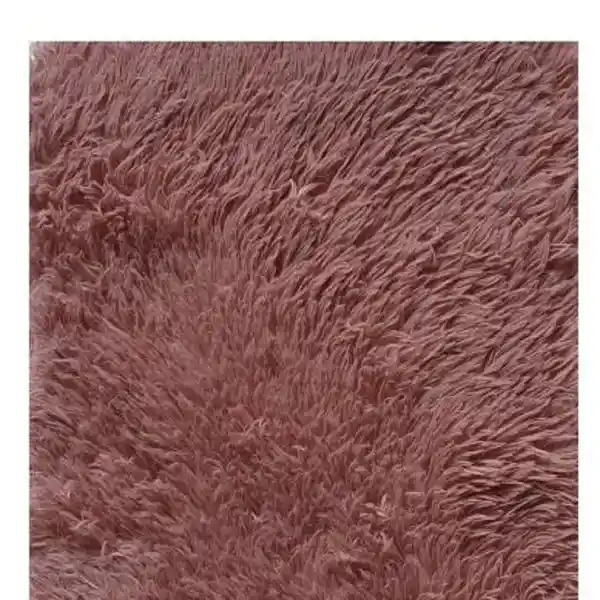 Tapetes Pie De Cama Peludos Antideslizante Rosa 50*80 Cms