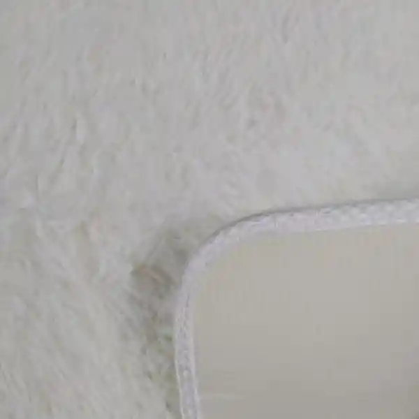 Tapetes Pie De Cama Peludos Antideslizante Blanco Marfil 50*80 Cms