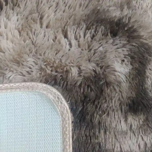 Tapetes Pie De Cama Peludos Antideslizante Cafe 50*80 Cms