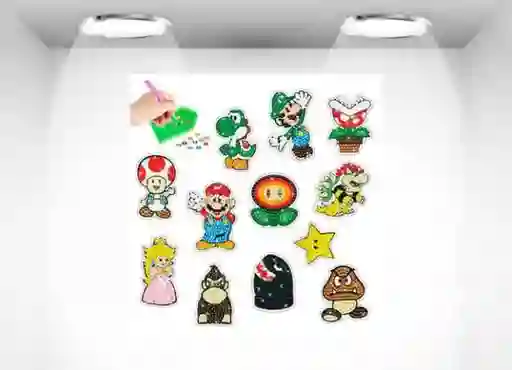 Mario Bros Sticker - Para Pegar Piedritas