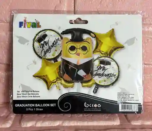 Bouquet De Globos Buho Grado X5 Piezas