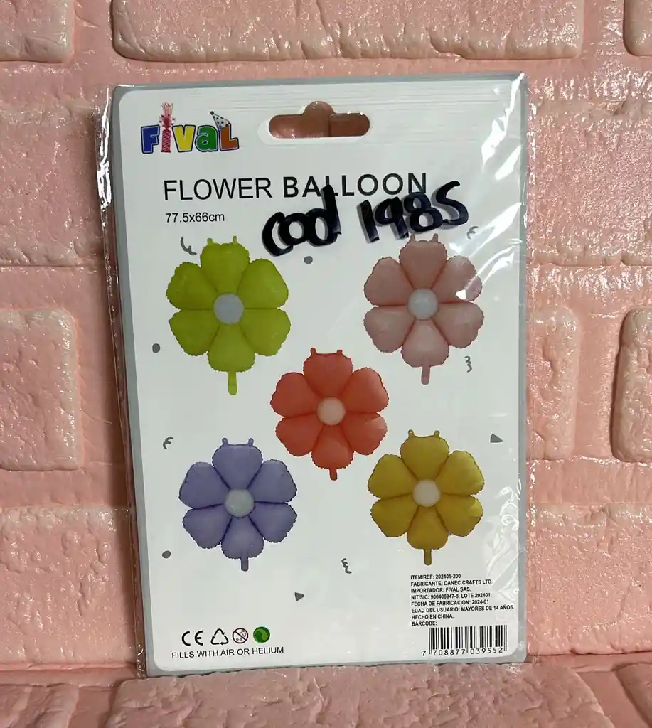 Globo Flor Gigante Amarilla Pastel 77.5*66 Cm