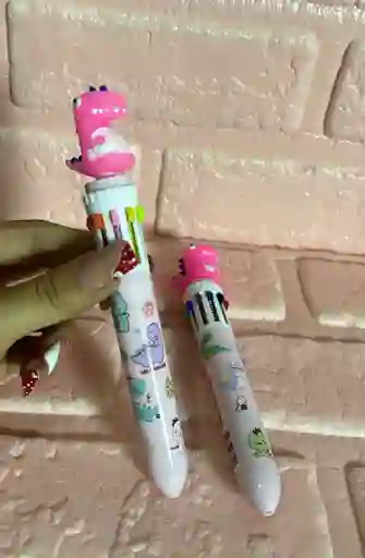 Lapicero 10 Minas Dinosaurio Rosado