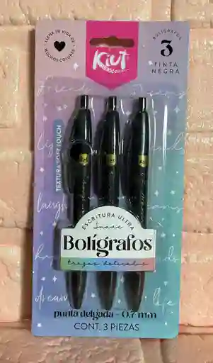 Lapicero Retractil Kiut X3 Negro